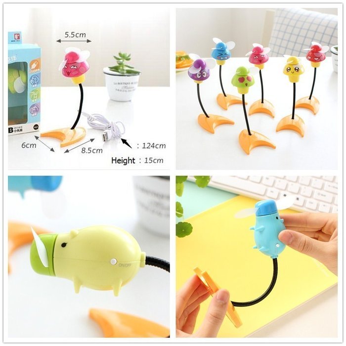 Cute Green Mushroom Desktop USB Fan N2