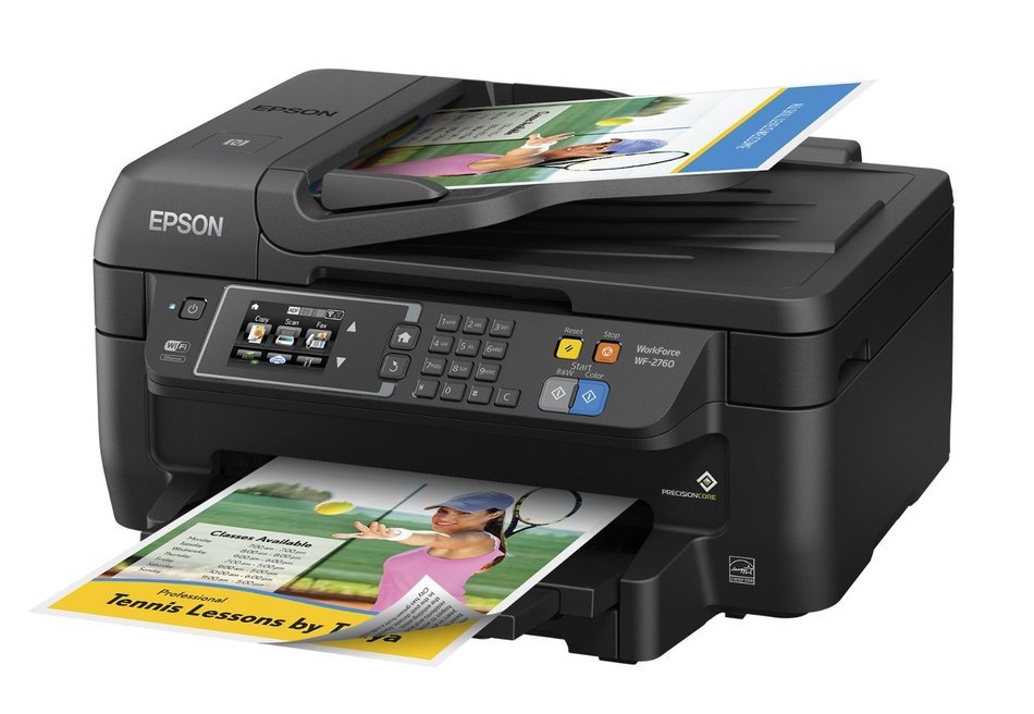 Epson WorkForce WF-2760 All-in-One Wireless Color Printer with Scanner, Copier, Fax, Ethernet, Wi-Fi Direct and...