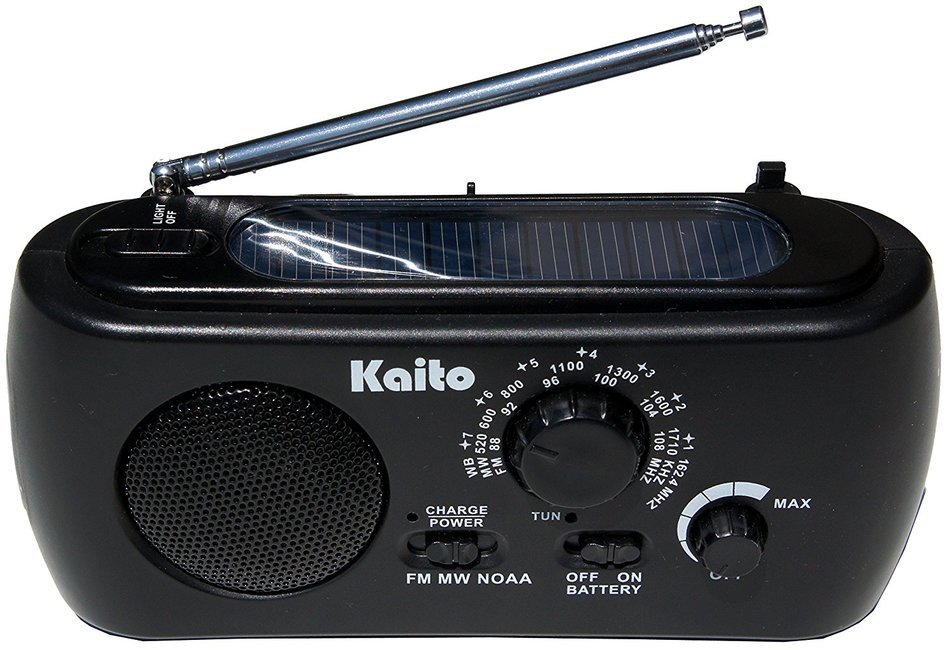 Kaito KA332W Portable Hand Crank Solar AM/FM NOAA Weather Radio with Cell Phone Charger & 3-LED Flashlight (Green) N8