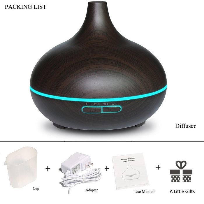 HOWSAN Aromatherapy Essential Oil Diffuser,Wood Grain Cool Mist Ultrasonic Humidifier &ndash; Whisper Quiet - Waterless... N7