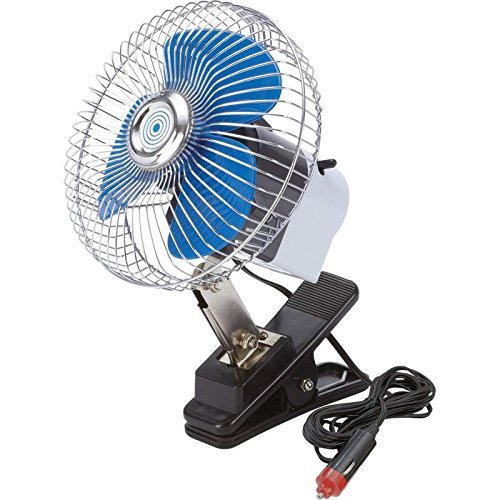Maxam AUFAN 12V DC Power Auto Clip-On Fan, 6"