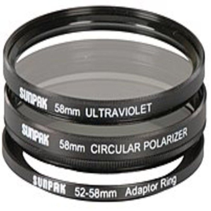 Sunpak CF-5258-TW-MW 52 - 58 mm UV and CPL Filter Kit consumer electronics
