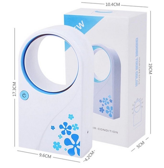 SMO Summer Mini USB 2.0 and Battery Powered Dual Handheld No Leaf Air Condition Bladeless Portable Refrigeration... N5