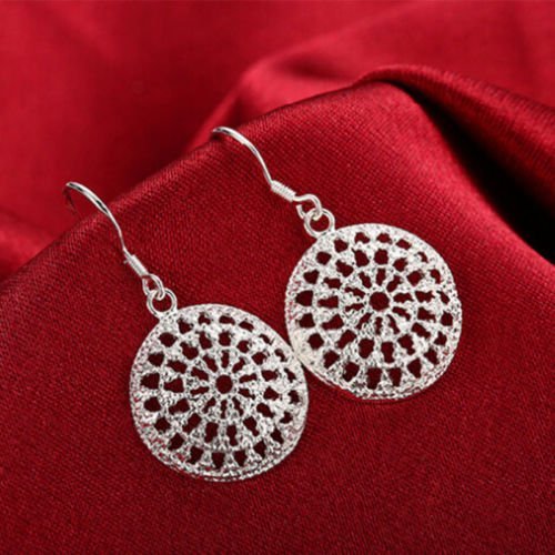 Women Fashion Jewelry 925 Silver Sterling vintage Dangle Earrings Elegant Stud C N6