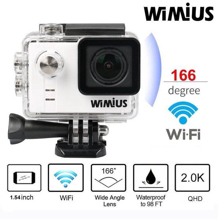 WiMiUS&reg; Waterproof Action Camera 16MP 2K WiFi Sports Camera Ambarella Built-in WiFi Helmet Cam HD Camcorder N3