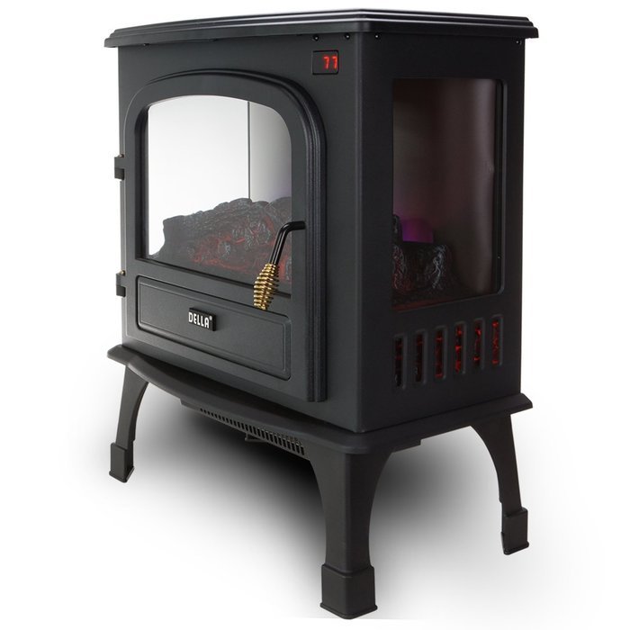 Della 1500W Electric Stove Heater Portable Fireplace Freestanding Log Wood w/ Remote N7