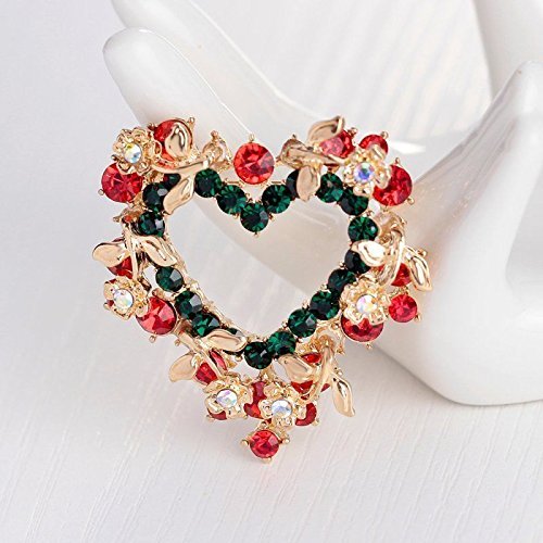 2016 Christmas Santa Claus Deer Bell Gold Tone Brooch Pin Women Men Xmas Gift (birds) N4