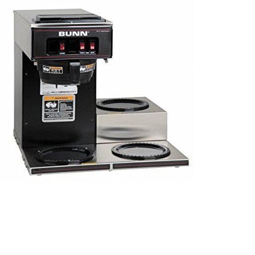 BUNN 13300.0013 VP17-3BLK3L Pourover Commercial Coffee Brewer with Three Lower Warmers, Black
