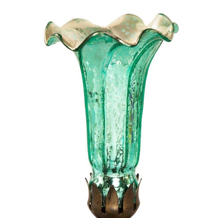 River of Goods 1000J Hand Blown Mercury Glass Replacement Lily Shade, Green/Amber N3