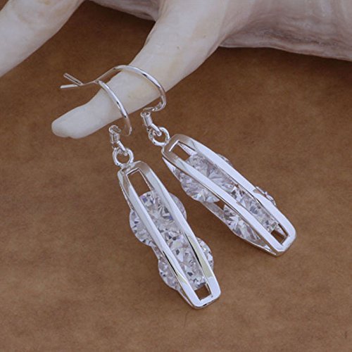 thumbnail image 2 of Beautiful Elegant Jewelry 925 Silver Unique Simple Dangle 2 of 12