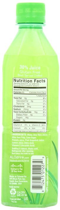 ALO Exposed Aloe Vera Juice Drink, Original + Honey, 16.9 Ounce (Pack of 12) N10