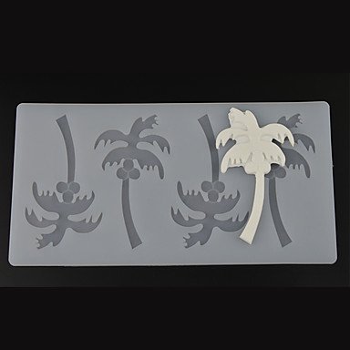 Y&XL&H 4 Hole Coconut Palms Shape Chocolate Plugin Mold for Cake Decoration Baking Mold Silicone Material