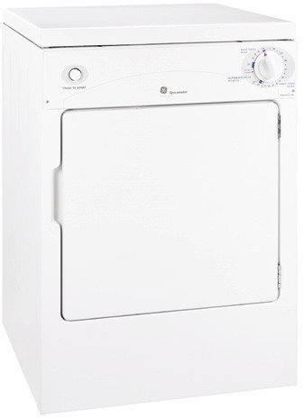 GE DSKP333ECWW Spacemaker 3.6 Cu. Ft. White Electric Portable Dryer