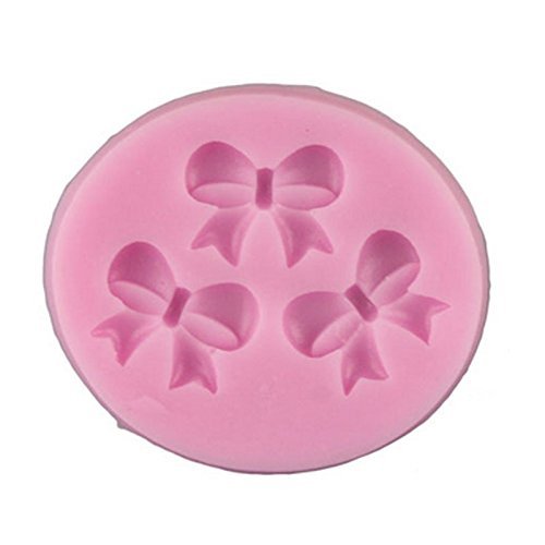 New Fashion Pink 3D Bowknot Silicone Fondant Cake Molds Soap Chocolate Mould