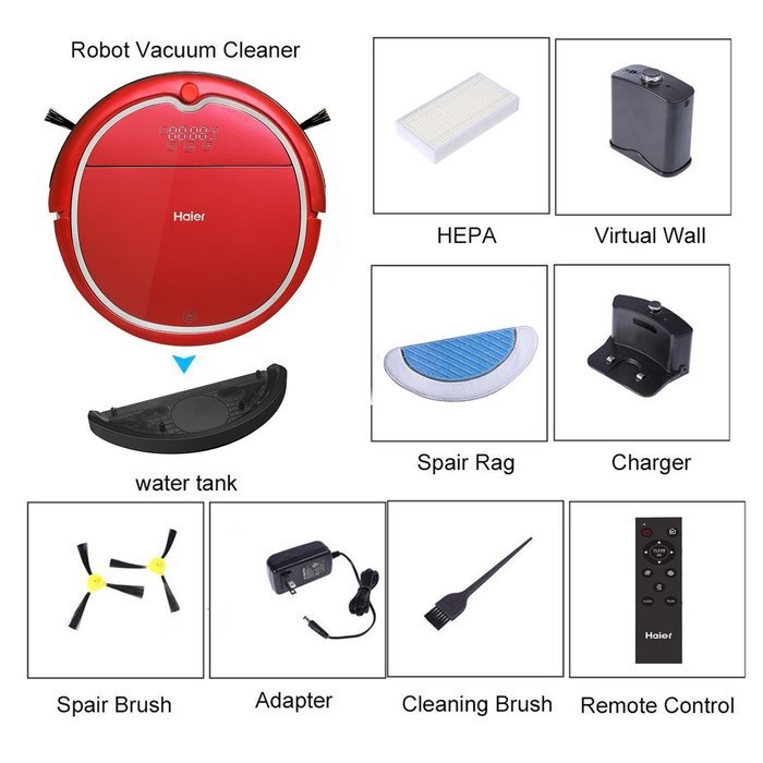 Haier Robot Vacuum Cleaner Floor Cleaner with Self Charging and Wet Mop with Remote Control Blue N7
