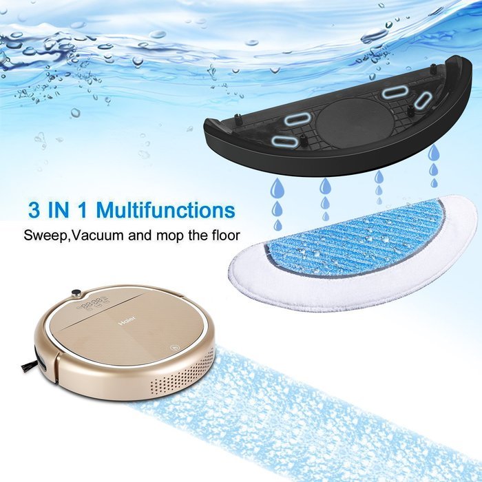 Haier Robot Vacuum Cleaner Floor Cleaner with Self Charging and Wet Mop with Remote Control Blue N8