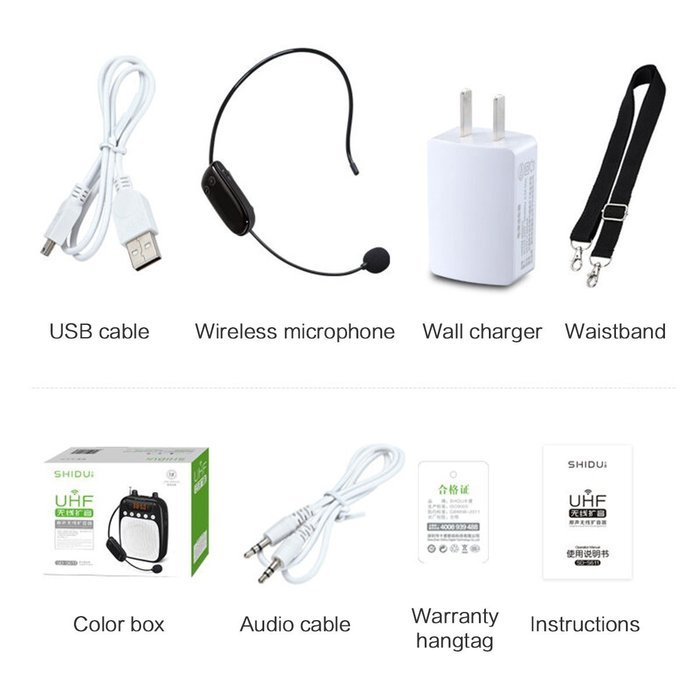 UHF Wireless Voice Amplifier, ResponseBridge SD-S318F 10W FM Voice Amplifier with 2600mAh Rechargeable Lithium... N3