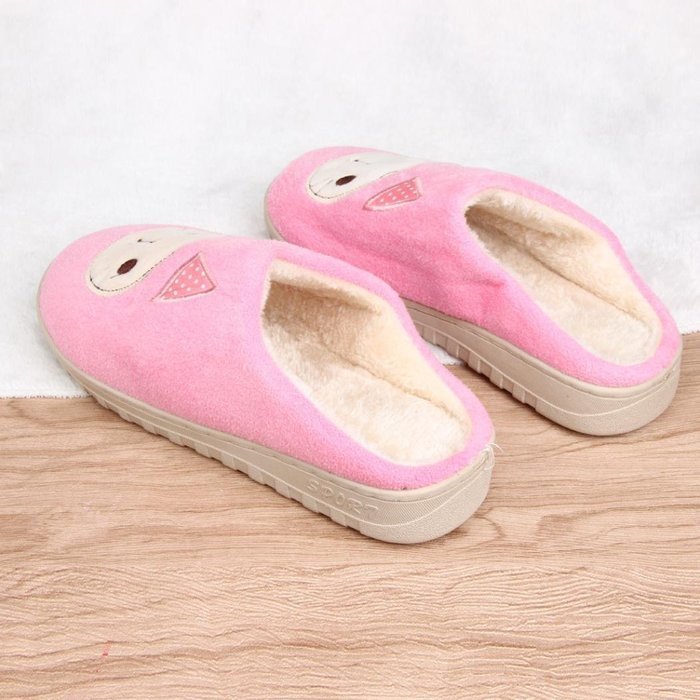 AutumnFall Women Soft Warm Indoor Candy Colors Cotton Slippers Home Anti-slip Shoes (40, Pink) N6