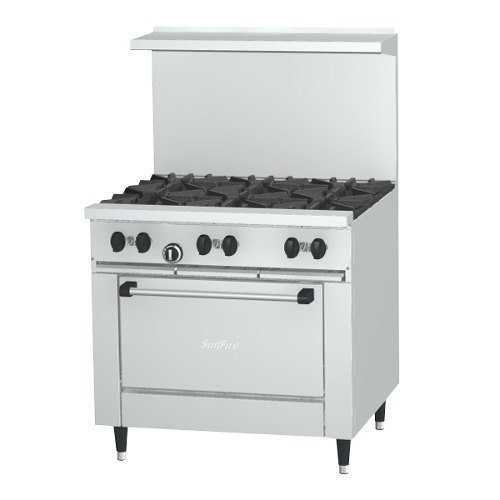 Natural Gas Garland X36-6R SunFire 6 Burner Gas Range with Standard Oven