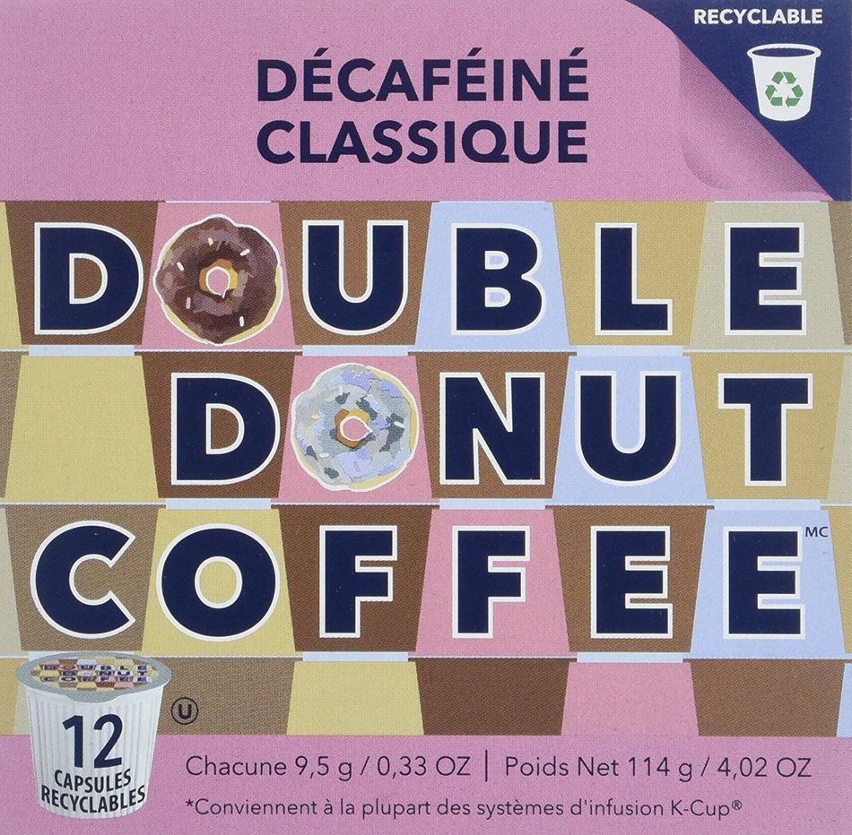Double Donut&nbsp;Classic Decaf Coffee, in Recyclable Single Serve Cups for Keurig K-Cup Brewers, 24 Count N6