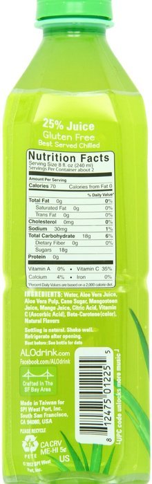 ALO Exposed Aloe Vera Juice Drink, Original + Honey, 16.9 Ounce (Pack of 12) N18