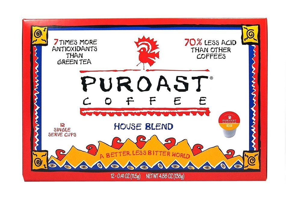 Puroast Low Acid Coffee House Blend Single Serve Coffee, Keurig Compatible, 4.88 Ounce N5
