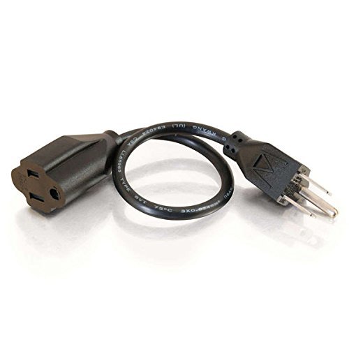 C2G / Cables To Go 29930 16 AWG Outlet Saver Power Extension Cord for NEMA 5-15P to NEMA 5-15R (4 Feet, Black)