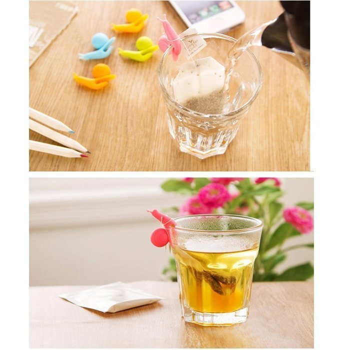 vanki New 5/10/20/50pcs Cute Snail Shape Silicone Tea Bag Holder Cup Mug Candy Colors Gift Set (10) N2
