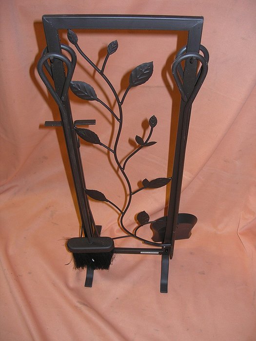 Hamton Bay Colonial Brown Finish Botanical Sydney 5-Piece Fireplace Tool Set