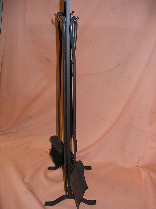 Hamton Bay Colonial Brown Finish Botanical Sydney 5-Piece Fireplace Tool Set N2