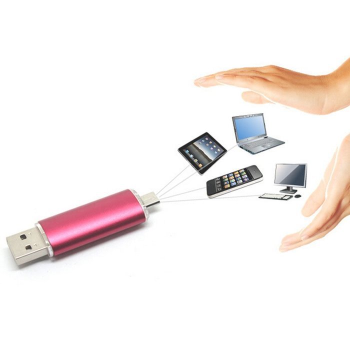 Spritech(TM) New Hot Twoport 8GB USB 2.0 Flash Drive U-disk for Smart Phone Laptop Computer Color Random N6