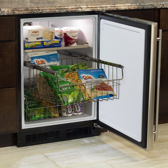 AGA Marvel ML24FAS1RS Under-Counter Freezer with Lock, Stainless Steel Right Hinged Door, 24-Inch