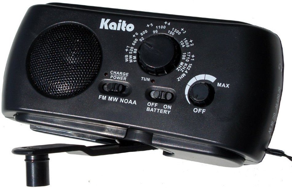 Kaito KA332W Portable Hand Crank Solar AM/FM NOAA Weather Radio with Cell Phone Charger & 3-LED Flashlight (Green) N10