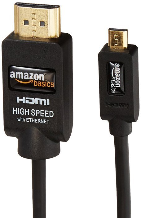 AmazonBasics High-Speed Micro-HDMI to HDMI Cable 2 Pack - 3.3 Feet (1 Meter) Supports Ethernet, 3D, and Audio... N2