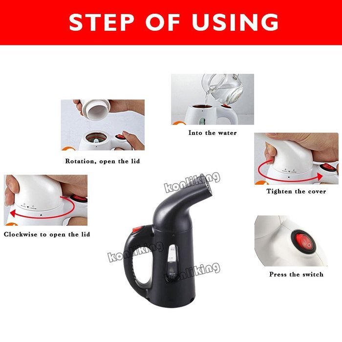 Konliking Handheld Fabric Garment Steamers 130ML Capacity Powerful Steamer for Clothes Portable Size for Home... N6