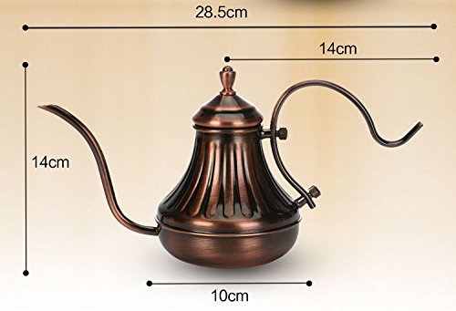 Classic Golden Stainless Steel Pour Over Kettle for Coffee, Tea, Water, Drip Pot Kettle, Goose Neck, 6mm Narrow... N2