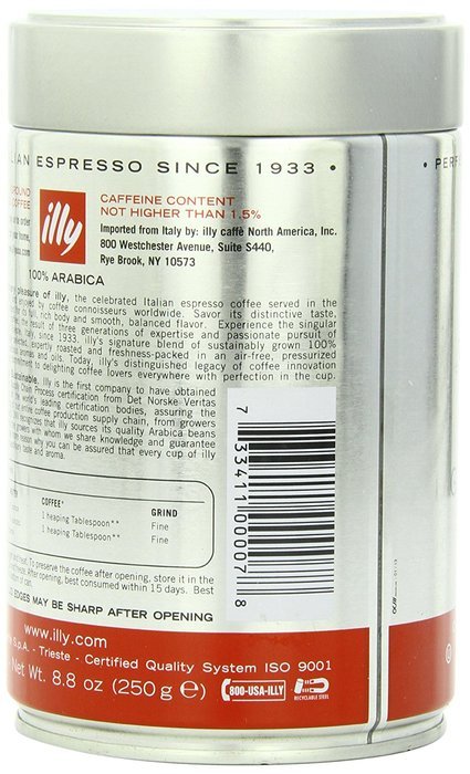 illy Caffe (Medium Roast, Ground coffee Red Band), 8.8 Ounce Tin N3