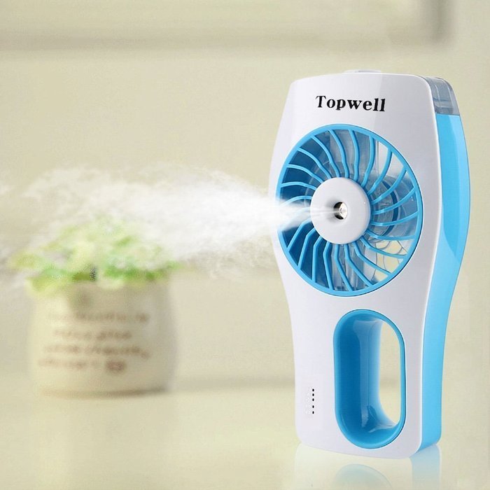 Topwell USB Mini Misting Fan Built-in Rechargeable Misting Fan Handheld Personal Cooling Mist Humidifier for Home... N7