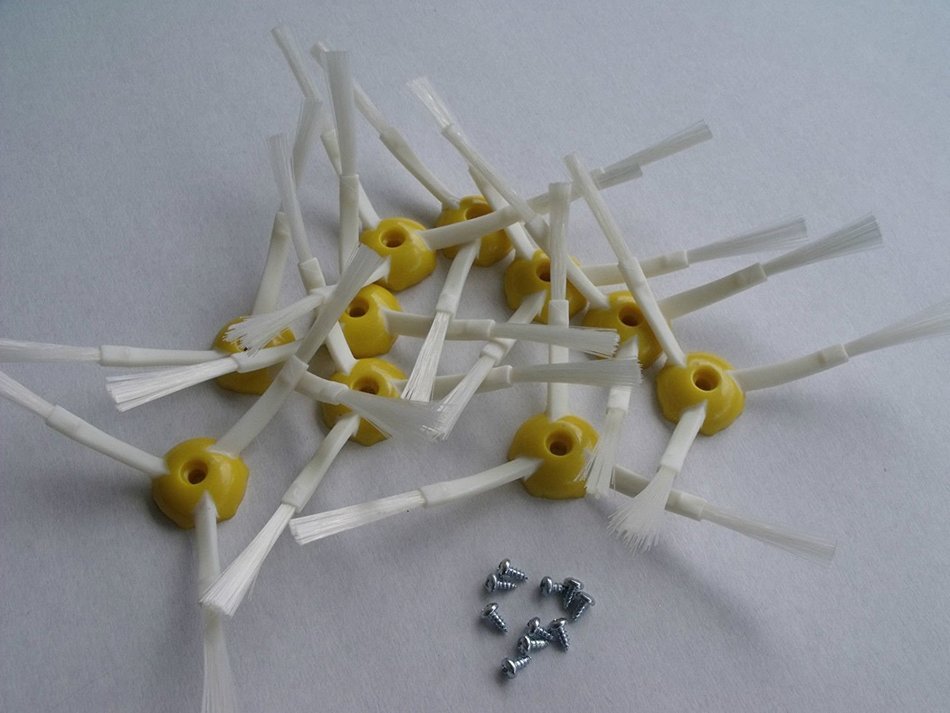 SHP-ZONE 10 x Side Brush 3-armed & 10 x Screw for iRobot Roomba 500 600 700 Series 510 530 532 535 540 545 550... N2