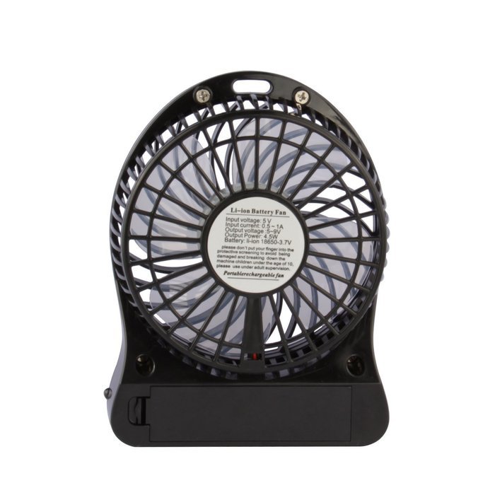 Happy-top&reg; 4-inch Vanes 3 Speeds Mini Hand Held Portable USB Fan with 18650 Rechargeable Battery and USB Cable... N8