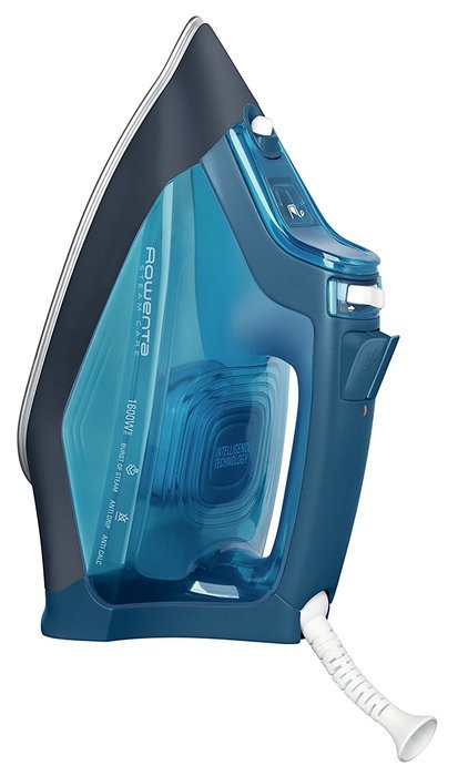 Rowenta DW3180 Steamcare 1600-Watt No Setting No Burning Steam Iron Stainless Steel Soleplate, 350-Hole, Blue N5