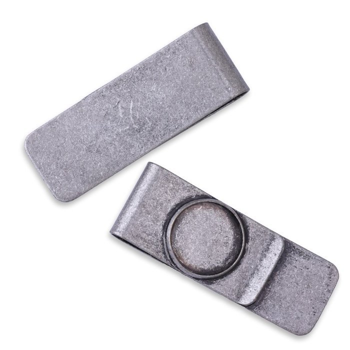 5pcs Stainless Steel money clip with 18mm round Bezel,Cash Holder,Silver Plated N4