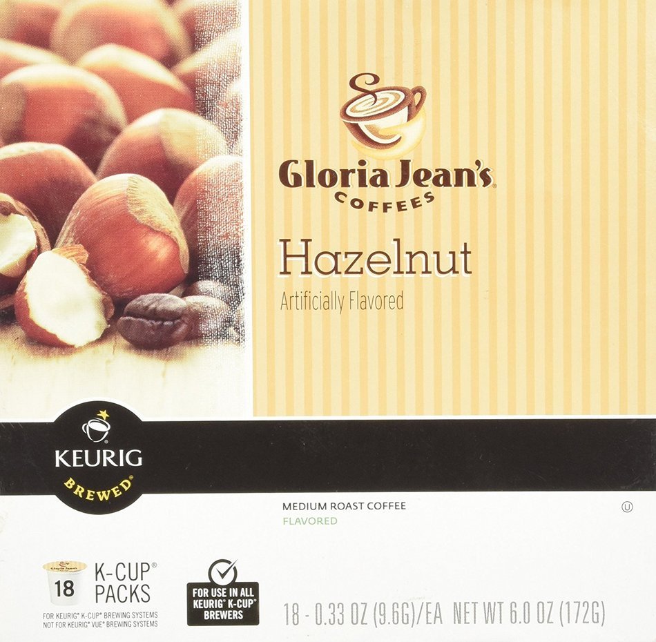 Gloria Jean's Hazelnut Coffee Keurig K-Cups, 18 Count N2