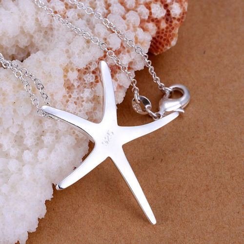 Fashion Womens Jewelry Silver Beautiful Starfish Pendant Necklace Chain N2