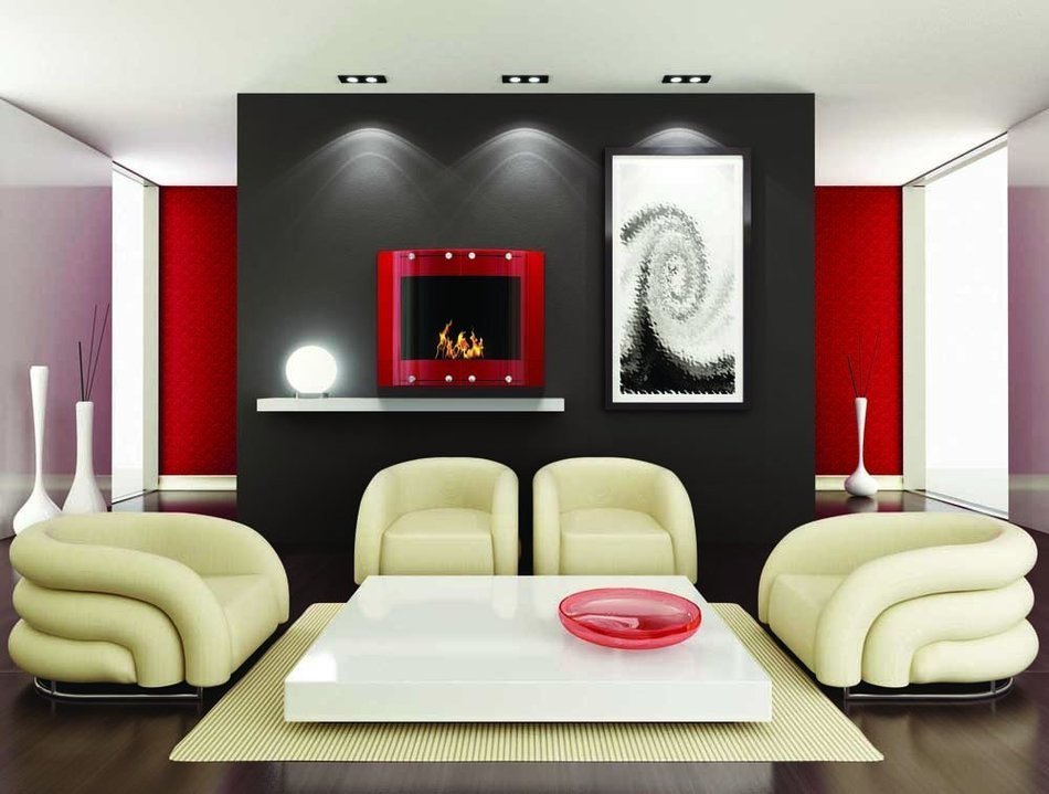 Arch Wall Mounted Bio Ethanol Fireplace (Black)
