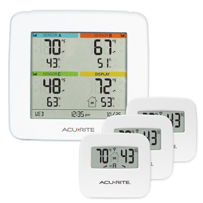 AcuRite Indoor Temperature & Humidity Station With 3 Sensors N7