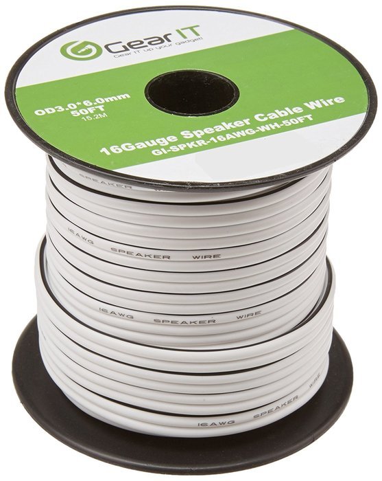 16AWG Gauge Speaker Wire, GearIT Pro Series 16 AWG Gauge Speaker Wire Cable (100 Feet / 30.48 Meters) Great Use... N2