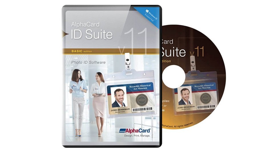 P120i Thermal Dual-Side ID Card Printer with AlphaCard ID Suite Photo ID Software