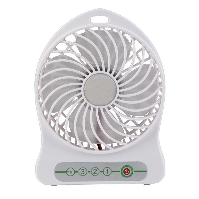 AnKooK Portable Mini fan Rechargeable Desktop Fan 4-inch Vanes 3 Speeds Battery/ USB Powered Household Summer... N3