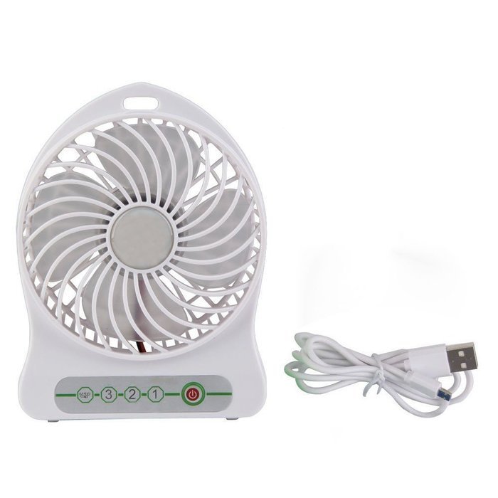 AnKooK Portable Mini fan Rechargeable Desktop Fan 4-inch Vanes 3 Speeds Battery/ USB Powered Household Summer... N4
